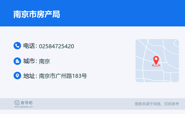 南京市房产局:025-84725420